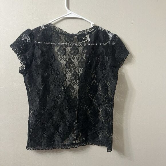 Old Navy Lace Bolero Jacket Women M Short Sleeve Shrug Cardigan Fairy Witchy Y2K - Picture 6 of 6